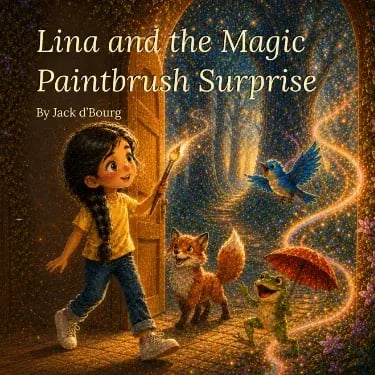 Lina and the Magic Paintbrush Surprise by Jack d'Bourg — English cover.