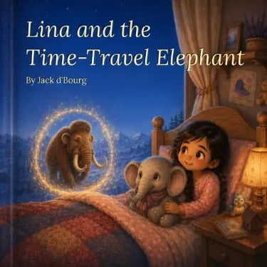 Lina and the Time-Travel Elephant by Jack d'Bourg — English cover.